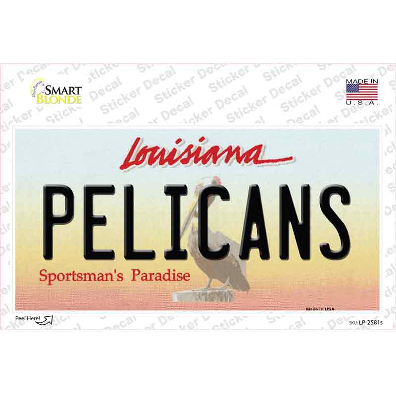 Pelicans Louisiana State Novelty Sticker Decal