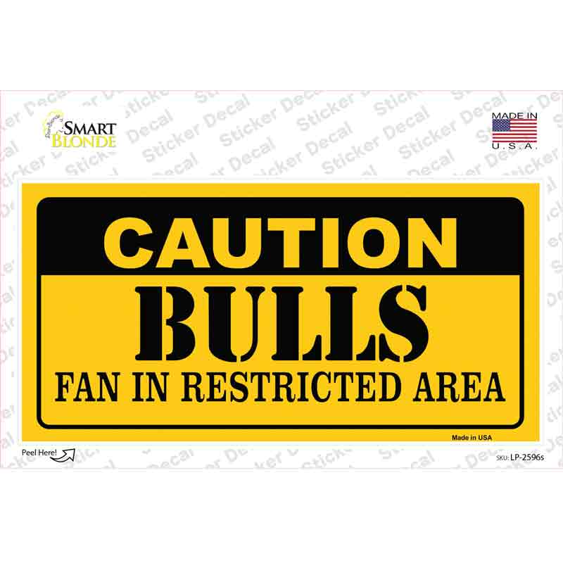 Caution Bulls Fan Novelty Sticker Decal