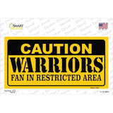 Caution Warriors Fan Novelty Sticker Decal