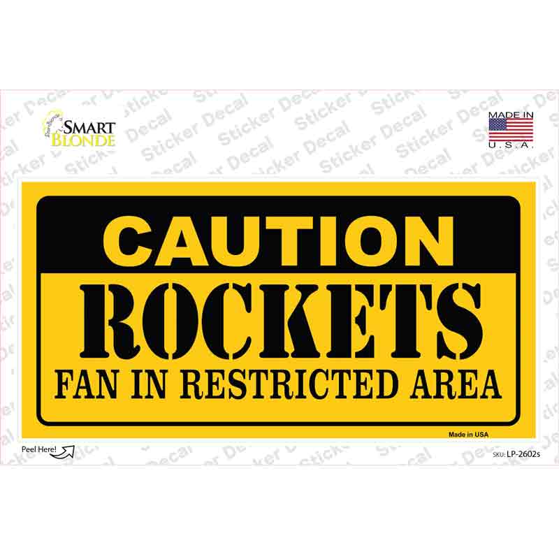 Caution Rockets Fan Novelty Sticker Decal
