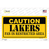 Caution Lakers Fan Novelty Sticker Decal