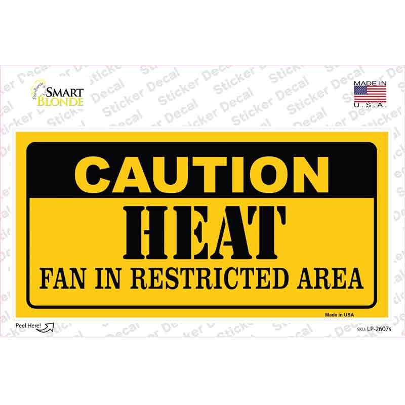 Caution Heat Fan Novelty Sticker Decal