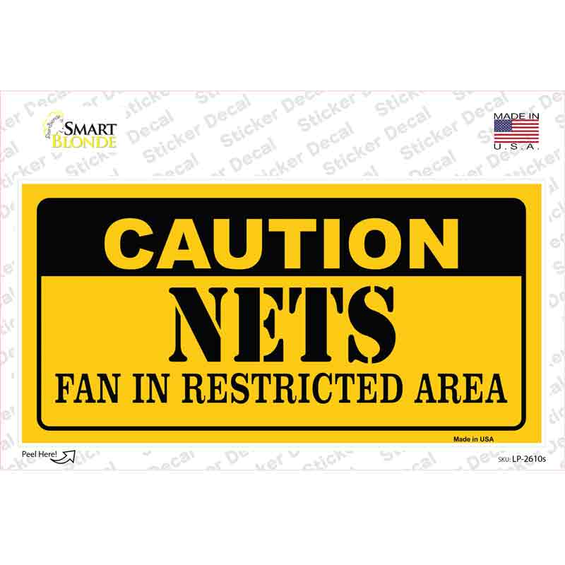 Caution Nets Fan Novelty Sticker Decal