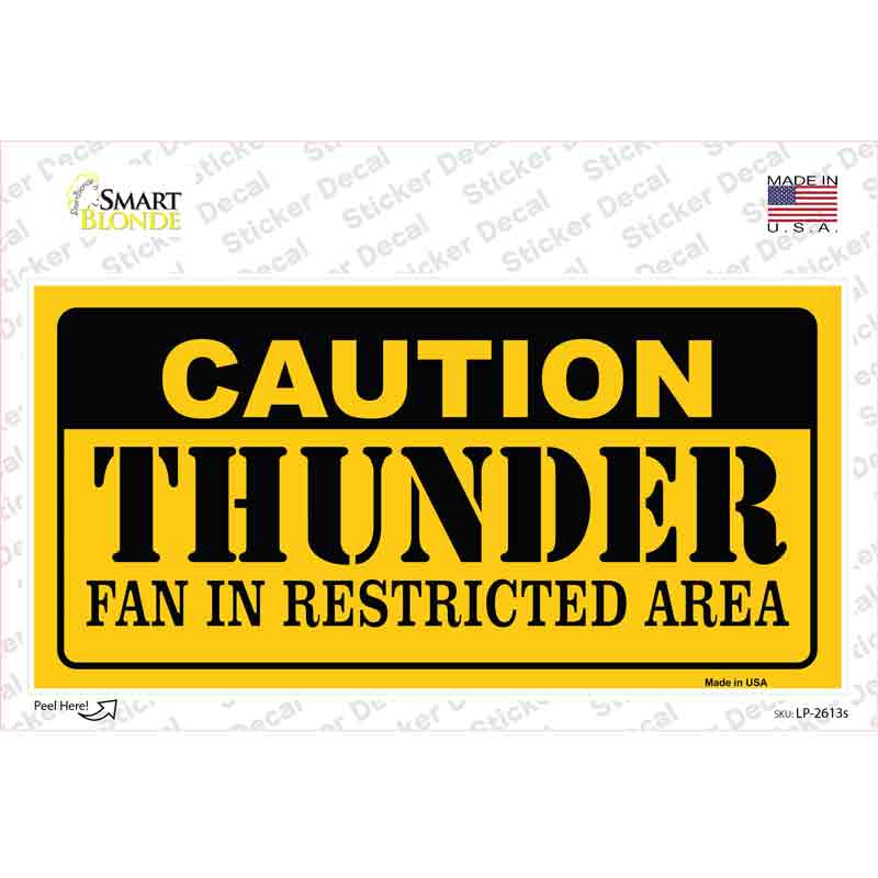 Caution Thunder Fan Novelty Sticker Decal