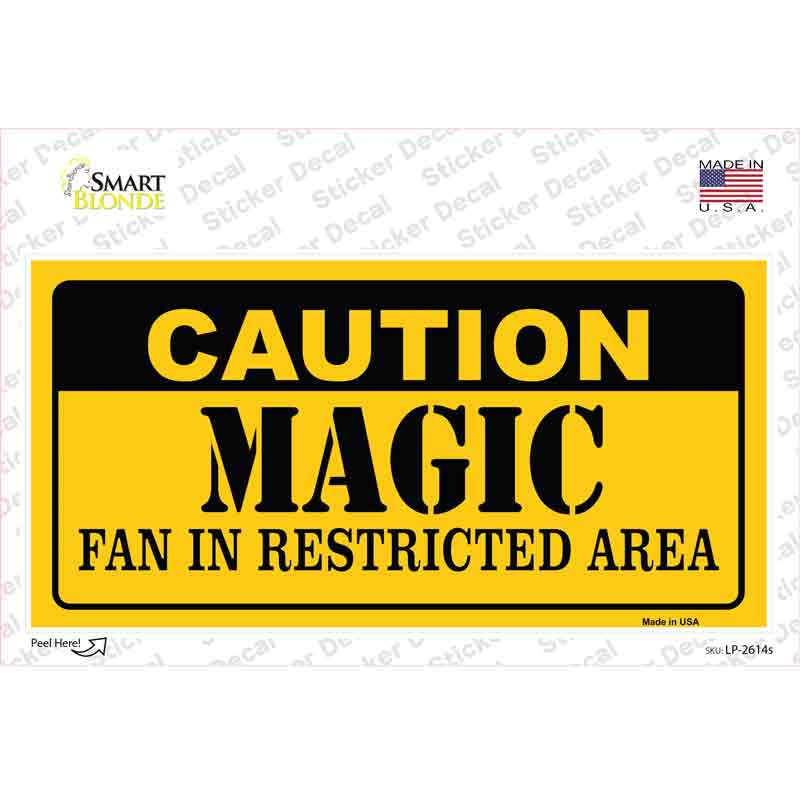 Caution Magic Fan Novelty Sticker Decal