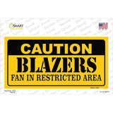 Caution Blazers Fan Novelty Sticker Decal