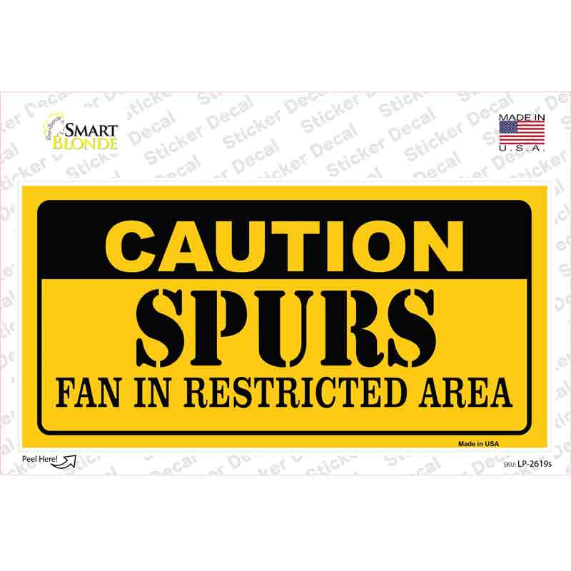 Caution Spurs Fan Novelty Sticker Decal