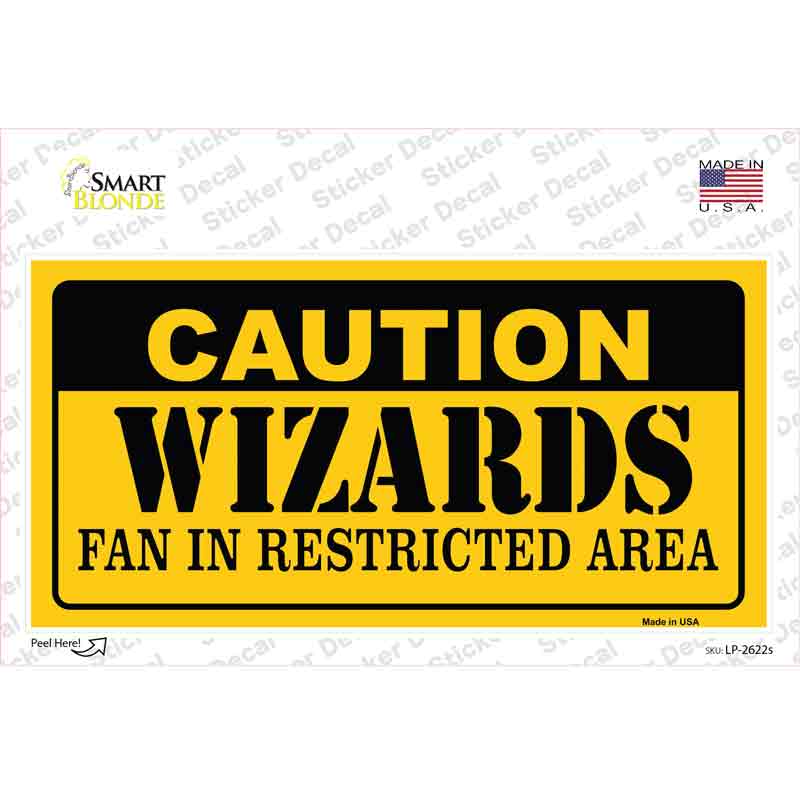 Caution Wizards Fan Novelty Sticker Decal