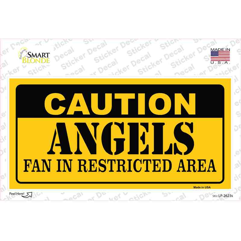 Caution Angels Fan Novelty Sticker Decal