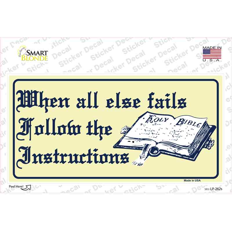 Follow Instructions Novelty Sticker Decal