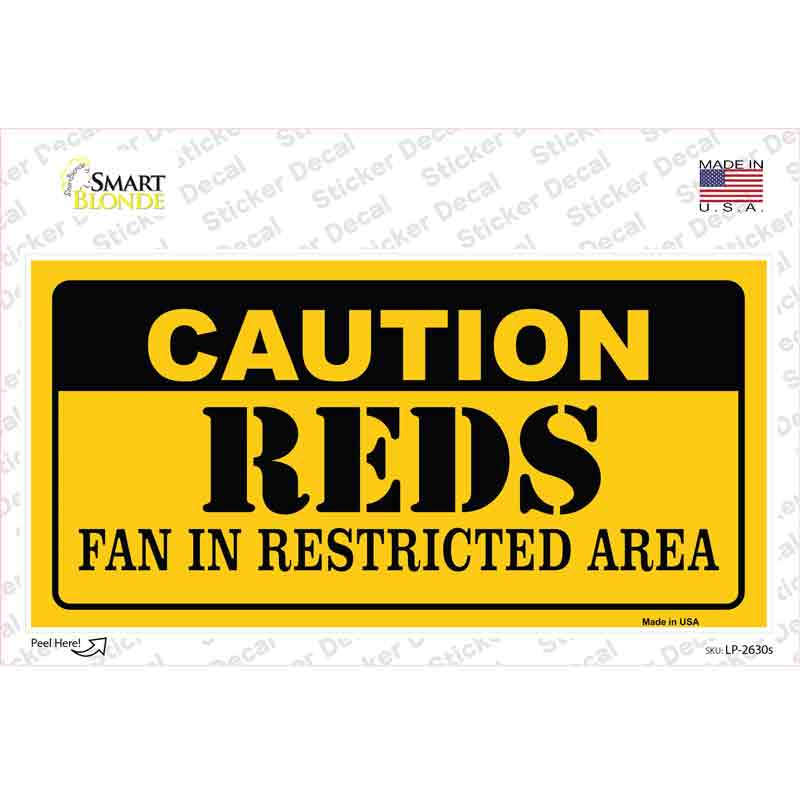 Caution Reds Fan Novelty Sticker Decal