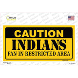 Caution Indians Fan Novelty Sticker Decal