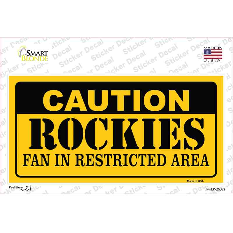 Caution Rockies Fan Novelty Sticker Decal