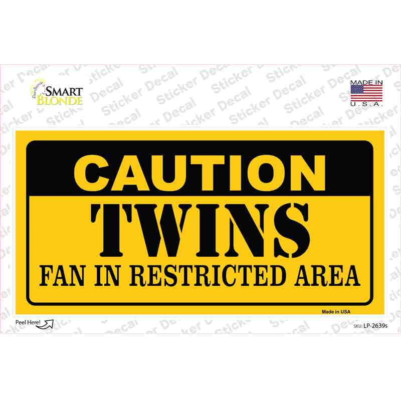 Caution Twins Fan Novelty Sticker Decal