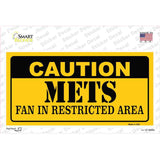Caution Mets Fan Novelty Sticker Decal