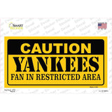 Caution Yankees Fan Novelty Sticker Decal