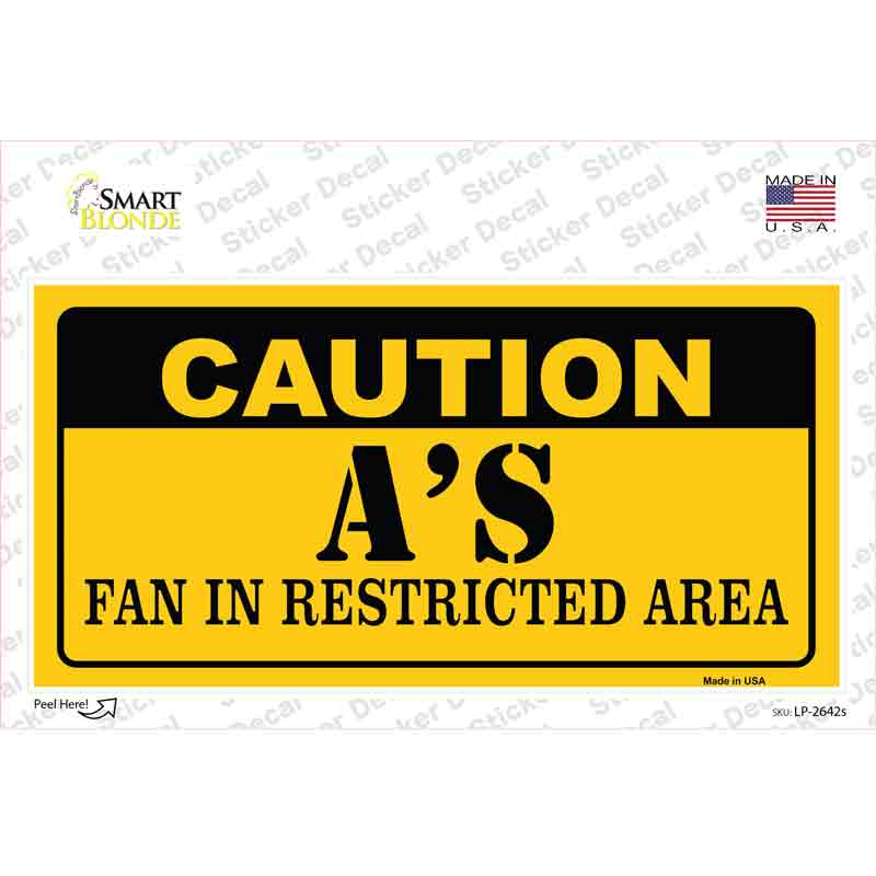 Caution As Fan Novelty Sticker Decal