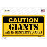 Caution Giants Fan Novelty Sticker Decal