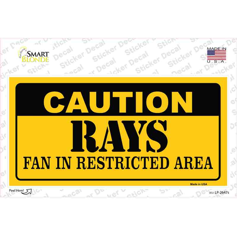 Caution Rays Fan Novelty Sticker Decal