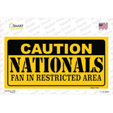 Caution Nationals Fan Novelty Sticker Decal