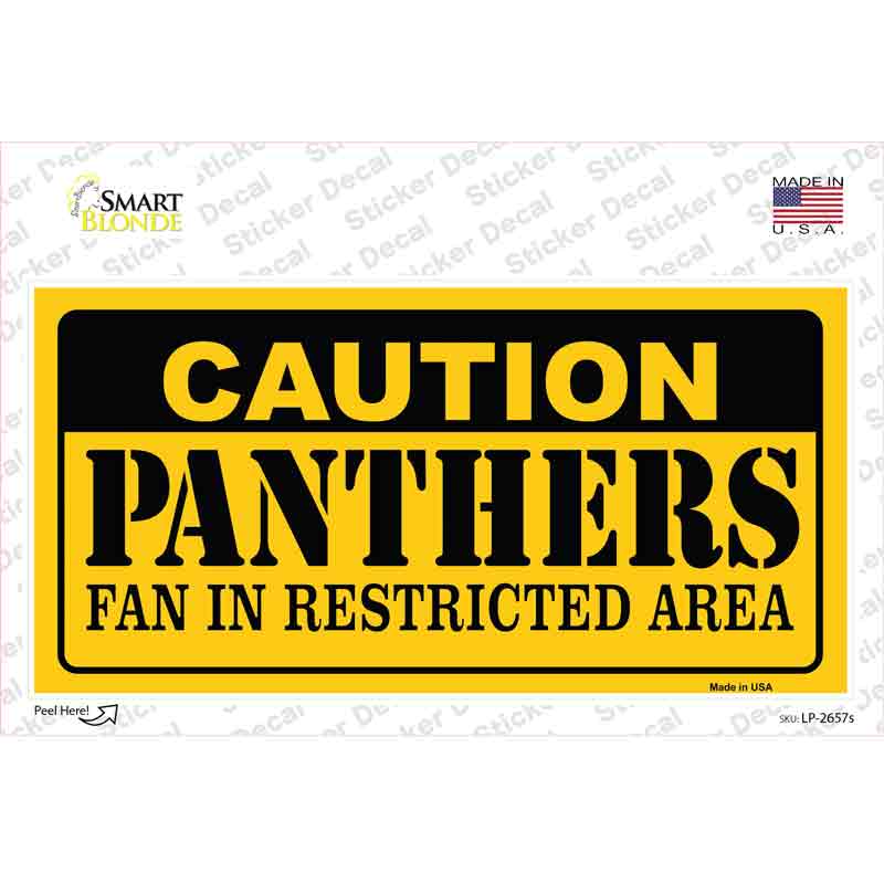 Caution Panthers Hockey Novelty Sticker Decal