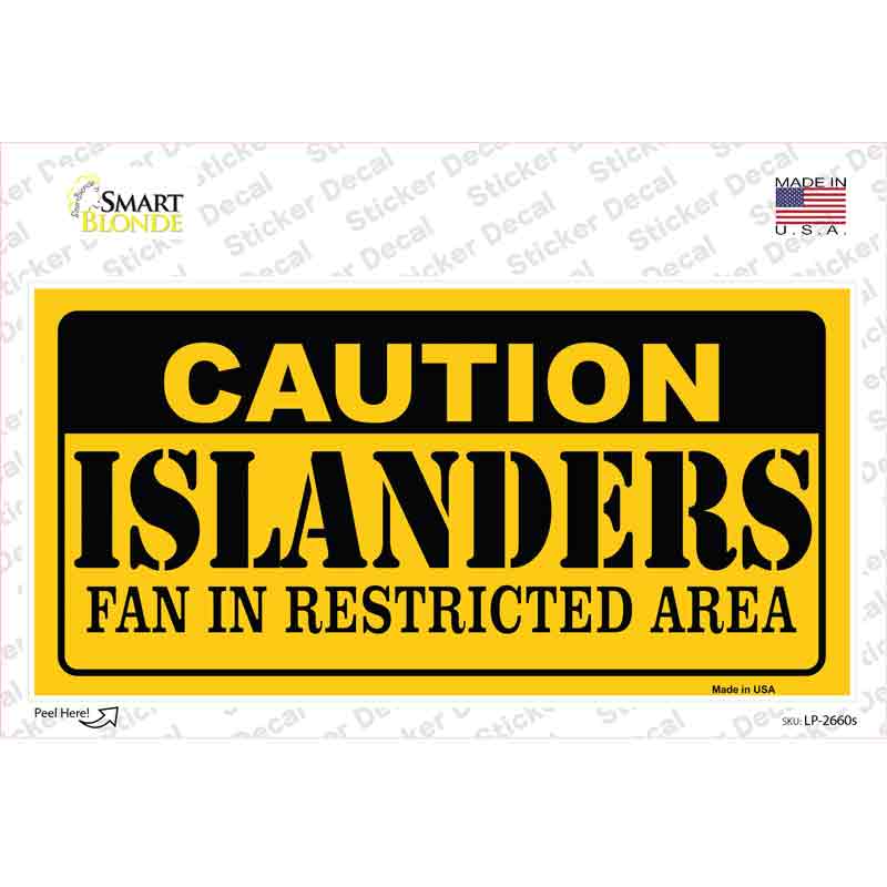 Caution Islanders Novelty Sticker Decal