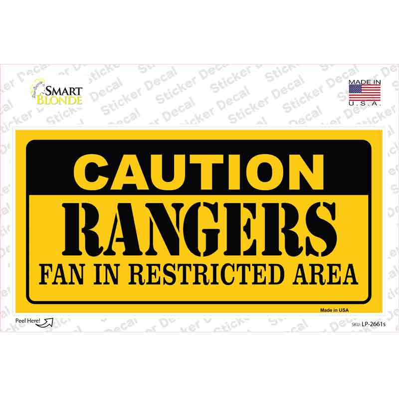 Caution Rangers Novelty Sticker Decal