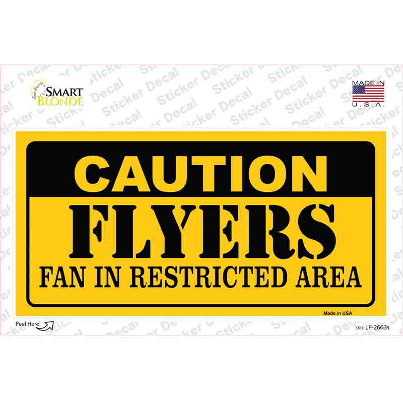 Caution Flyers Novelty Sticker Decal