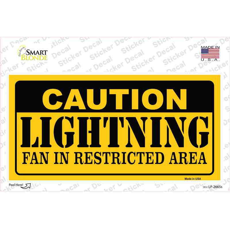 Caution Lightning Novelty Sticker Decal