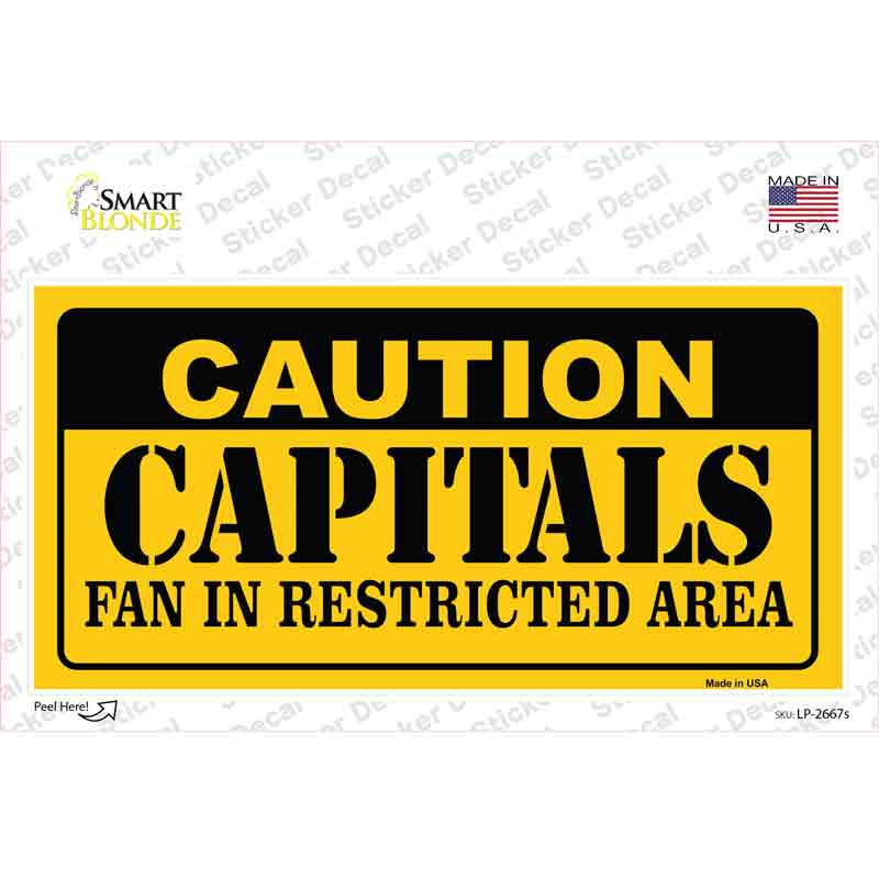 Caution Capitals Novelty Sticker Decal