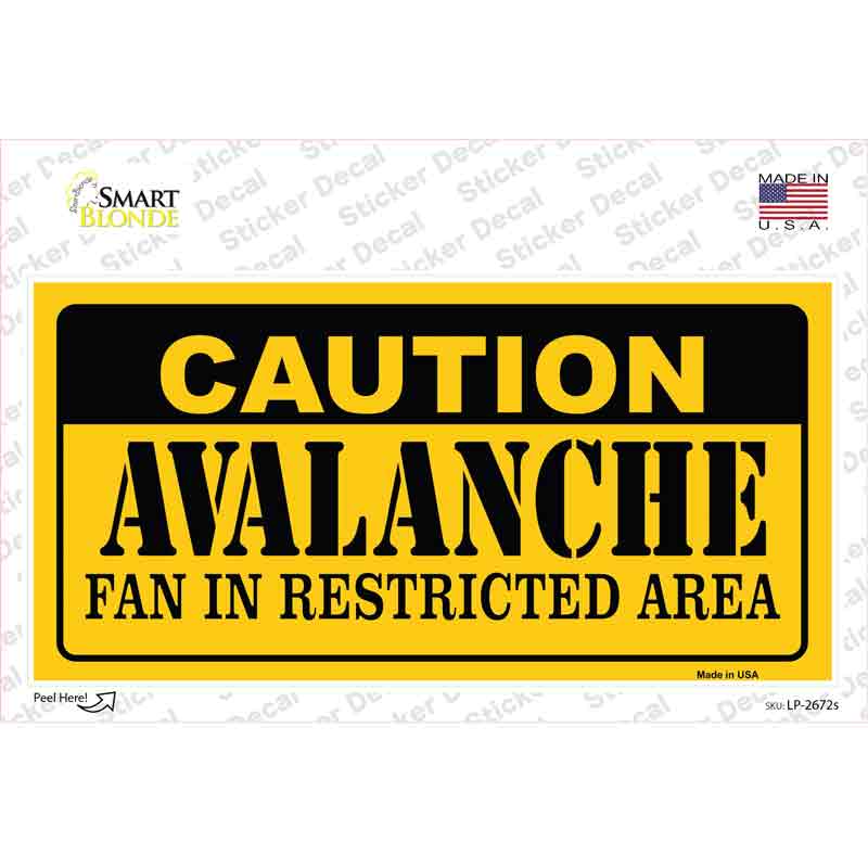 Caution Avalanche Novelty Sticker Decal
