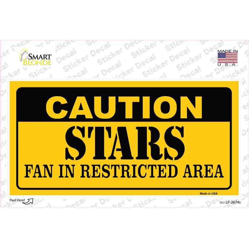 Caution Stars Novelty Sticker Decal