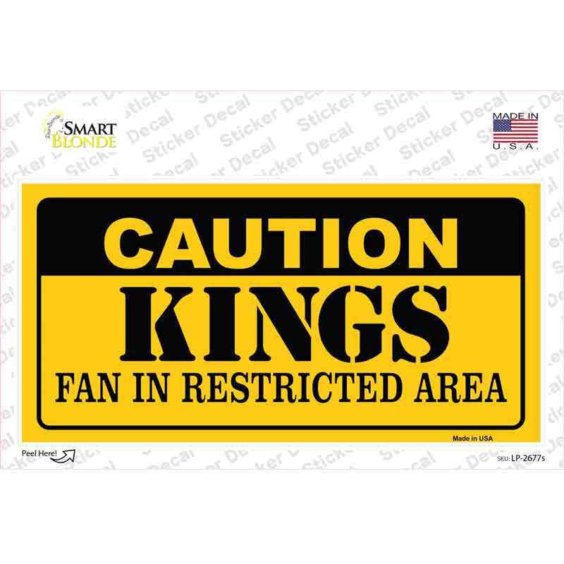 Caution Kings Novelty Sticker Decal