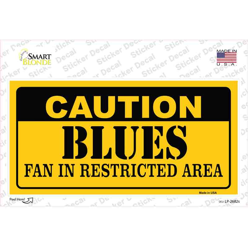Caution Blues Novelty Sticker Decal