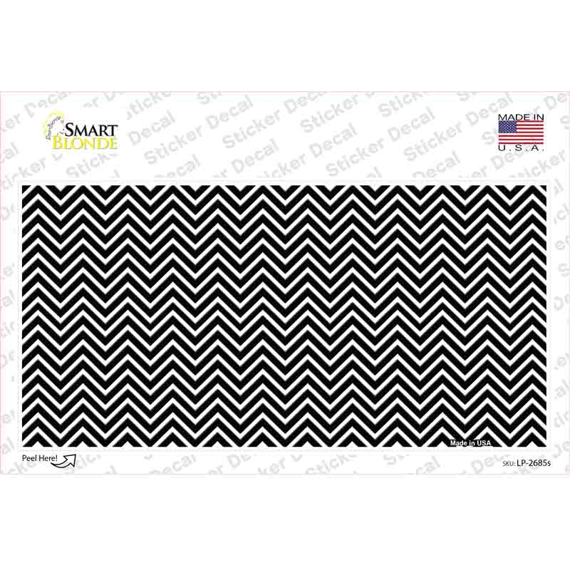 Black White Chevron Novelty Sticker Decal