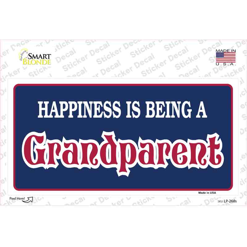 Happiness Being Grandparent Novelty Sticker Decal