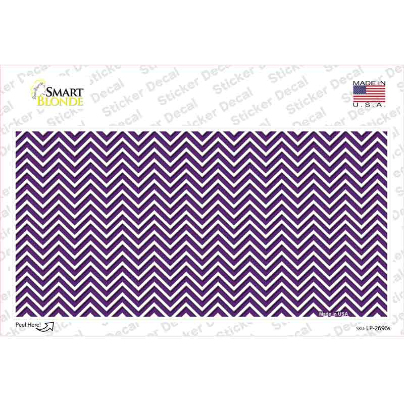 Purple White Chevron Novelty Sticker Decal