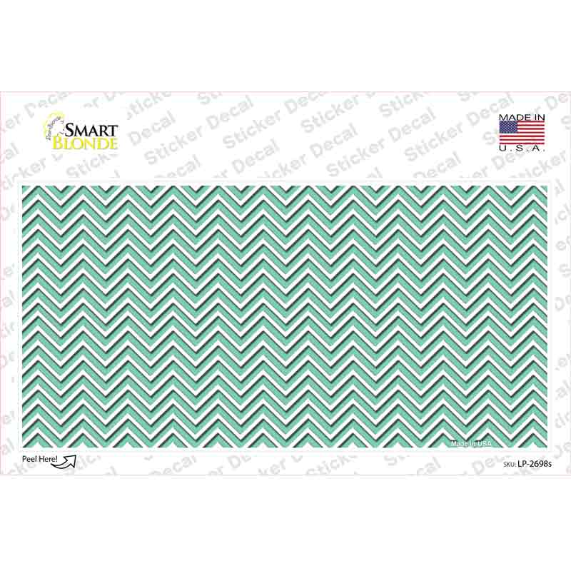 Mint White Chevron Novelty Sticker Decal