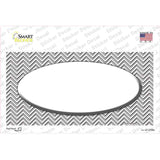Grey White Chevon White Oval Novelty Sticker Decal