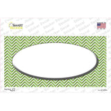 Lime Green White Chevon White Center Oval Novelty Sticker Decal