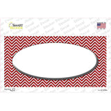 Red White Chevon White Center Oval Novelty Sticker Decal