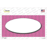 Pink White Chevon White Center Oval Novelty Sticker Decal