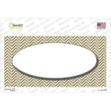 Gold White Chevon White Center Oval Novelty Sticker Decal