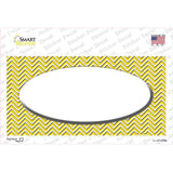 Yellow White Chevon White Center Oval Novelty Sticker Decal