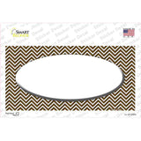 Brown White Chevon White Center Oval Novelty Sticker Decal