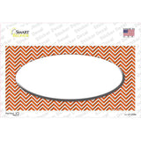 Orange White Chevon White Center Oval Novelty Sticker Decal
