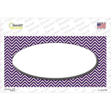 Purple White Chevon White Center Oval Novelty Sticker Decal