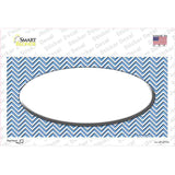 Light Blue White Chevon White Center Oval Novelty Sticker Decal