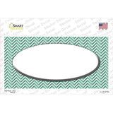Mint White Chevon White Center Oval Novelty Sticker Decal