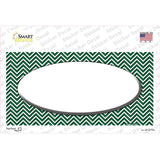 Green White Chevon White Center Oval Novelty Sticker Decal